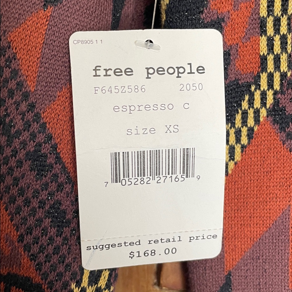 Free People Huntress of the Man aztec print long sleeve bodycon dress NWT - Picture 13 of 13